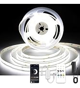 AXMOTUT COB LED Strip Lights with Remote, 24V 9.84ft White Dimmable LED Light Strips, High Bright...