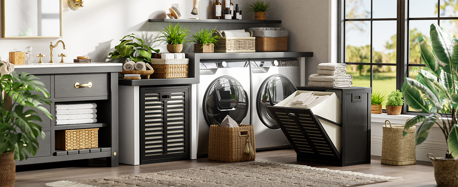 laundry room hamper cabinet