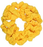 Motique Accessories Scrunchies for Women, Pack of 12, Yellow | One Dozen Matching Hair Ties, Soft...