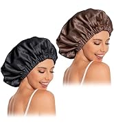 Satin Bonnet Silk Bonnet Hair Bonnet for Sleeping-Slouchy Beanie Hat Satin Sleep Cap for Women's ...