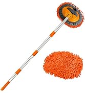 WillingHeart 63" Car Wash Mop Brush Tool Mitt with Long Handle Length More Suitable for Washing A...