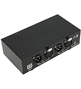 2 Channel 48V Phantom Power Supply, Universal Compact Phantom Power with XLR Cable, 3.5MM Sound C...