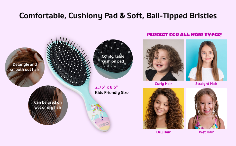 RED KIDS HAIR BRUSH