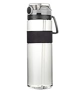 water bottle with straw black