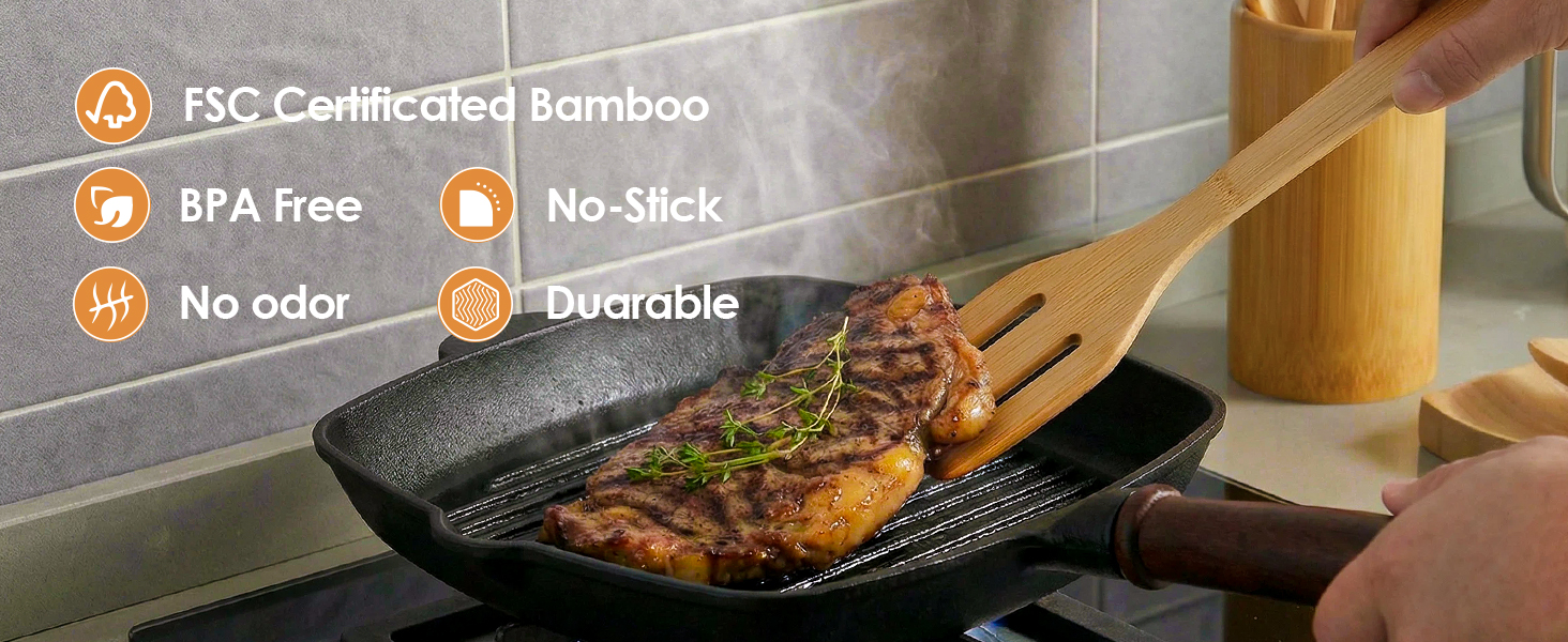 non toxic kitchen utensils BPA free healthy cooking organic wood spatula set natural finish