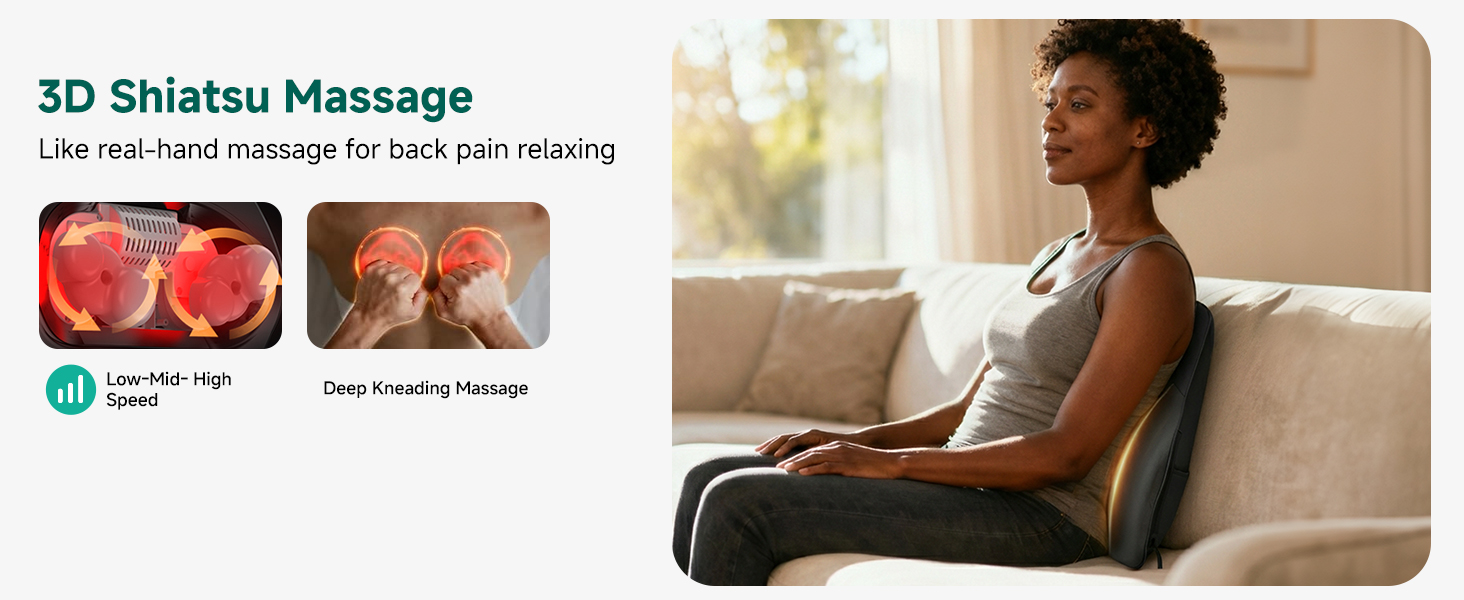 Shiatsu Back Massager with Heat