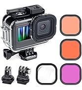 GEPULY Waterproof Case with Dive Filters for GoPro Hero 9 10 11 Black, 60m Underwater Protective ...