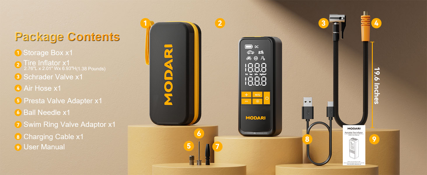 MODARI Tire Inflator Portable Air Compressor