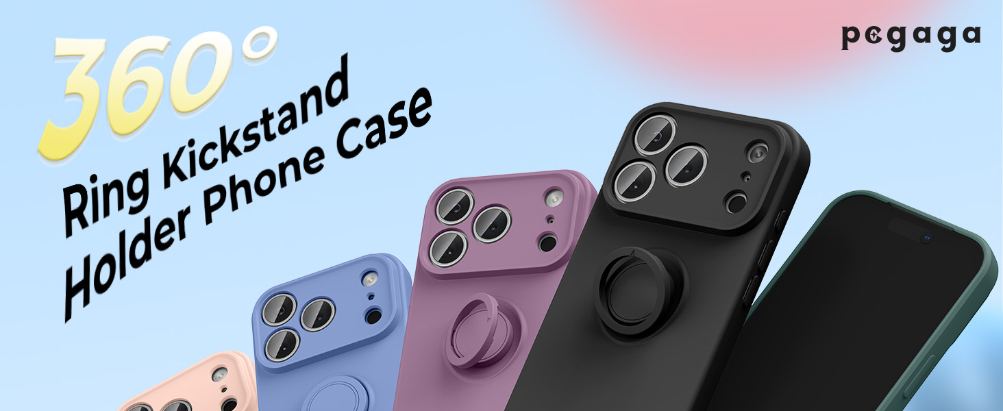 iphone 18 pro silicone case with strap ring kick stand