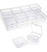 Quefe 25 Pack Small Plastic Bead Containers with Lids Jewelry Storage Organizer Box Bead Storage ...