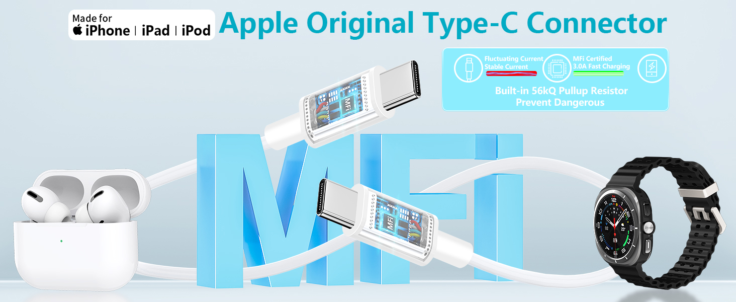 Apple MFi Certified iPhone 17 Charger Fast Charging 20W USB C Charger Block Type C Wall Charger