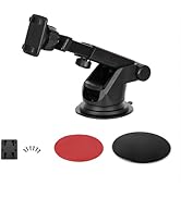 METEESER Flexible Windshield Dashboard Suction Cup Mount with Sticker for 7-inch 9-inch 10-inch C...