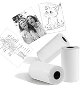 HKHKPI D20 Sticker Thermal Paper, 57mm x 2.8m Continuous Thermal Sticker Roll, 3-Rolls for D20 St...