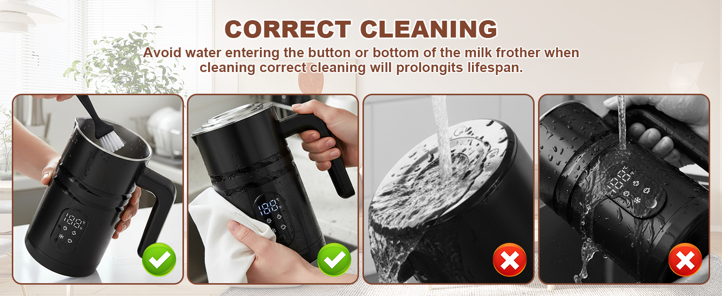 Electric Milk Frother Automatic Hot &amp; Cold Foam Maker