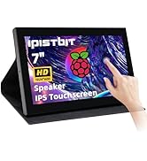 iPistBit 7 inch Portable Monitor, 1024x600 HDMI Raspberry Pi Screen, Dual-Speaker IPS LCD Display...