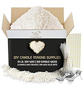 CraftBud Soy Candle Wax for Candle Making, Natural Soy Wax for Candle Making 10 lb Bag with Suppl...