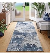 Blue Rug Runners for Hallways Kitchen Non Slip Washable 2x6 Entryway Runner Rugs with Rubber Back...