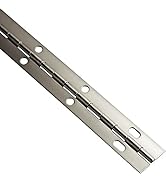 Nickel, Slotted Piano Hinge, 36" L x 1-1/2" W