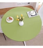 HOMOHEINI Round Tablecloth with Elastic, Fitted Table Cloths for 45"-56" Tables,Stretch Spandex W...
