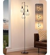 EDISHINE 70IN Industrial Floor Lamps for Living Room, Dimmable Farmhouse Corner Reading Lamp, Dia...