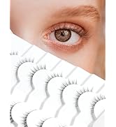 Natural Lashes Wispy Eyelashes Natural Look Short Lashes Pack 12mm Eyelashes C Curl False Lashes ...