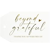 G2PLUS Thank You Gift Tags, Beyond Grateful Tags, 50PCS Thank You So Very Much Tags, Gold Foil Th...