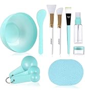 Face Mask Mixing Bowl Set, Facial Mask Mixing Tool Kit with Plastic Mask Bowl Silicone Mask Brush...