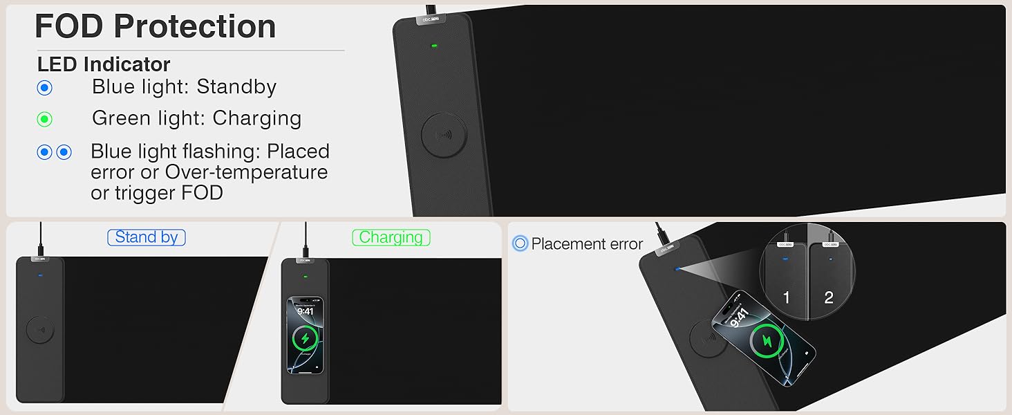 magnetic wireless charging mouse pad