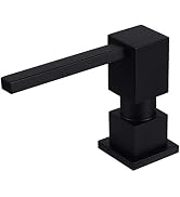 Sink Soap Dispenser for Kitchen Sink (Matte Black), All Brass Built-in and Refill from Top Design...