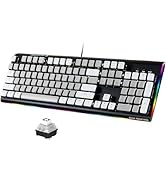 Wired Full Size Mechanical Keyboard, Aluminum Housing Built for Gamers w/Kailh Box White Switch, ...