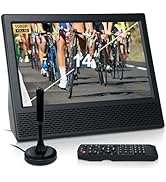 Docooler 14 inch Portable TV with Antenna, ATSC Digital TV Player with Remote Control, Mini Porta...