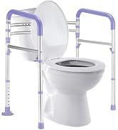 Toilet Safety Rails, Adjustable Toilet Frame for Elderly, Seniors, Handicap &amp; Disabled, Foldable ...