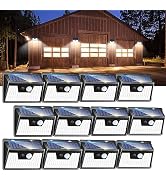 Peasur Solar Lights Outdoor Waterproof [12 Packs/140 LEDs], 3 Lighting Modes Solar Motion Sensor ...