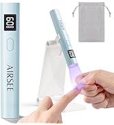 AIRSEE Mini Handheld UV Light with Storage Bag &amp; Stand,Cordless and Portable Nail Lamps,2 Timers ...