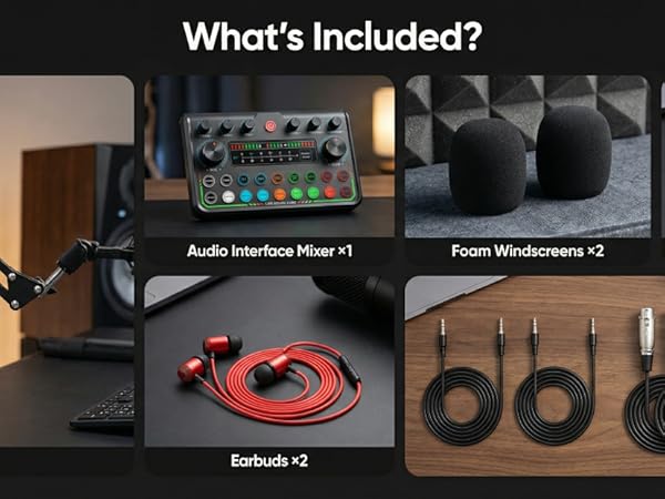 podcast kit;beginner podcast equipment bundle;streaming equipment;podcast equipment bundle for 2