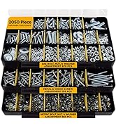 Jackson Palmer 2,050 Piece Hardware Assortment Kit with Screws, Nuts, Bolts &amp; Washers (3 Trays)