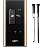 Typhur Sync Gold Wireless WiFi Meat Thermometer, 2 Slim Probes, 6 Sensors, 10x Stronger Signal, ±...
