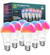 luckystyle Smart Light Bulbs, 9W A19 E26 800LM WiFi Bluetooth LED Bulbs Compatible with Alexa, Go...