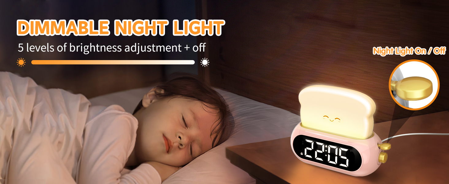 Night Light with 5 Adjustable Brightness