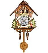 GOWENIC Vintage Wall Clock, Cuckoo Clock, Retro Wooden Cuckoo Birdhouse Wall Clock, Home Decor Ha...
