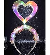DRESBE Light Up Heart Headband LED Love Headbands Glow Party Hair Accessories for Women