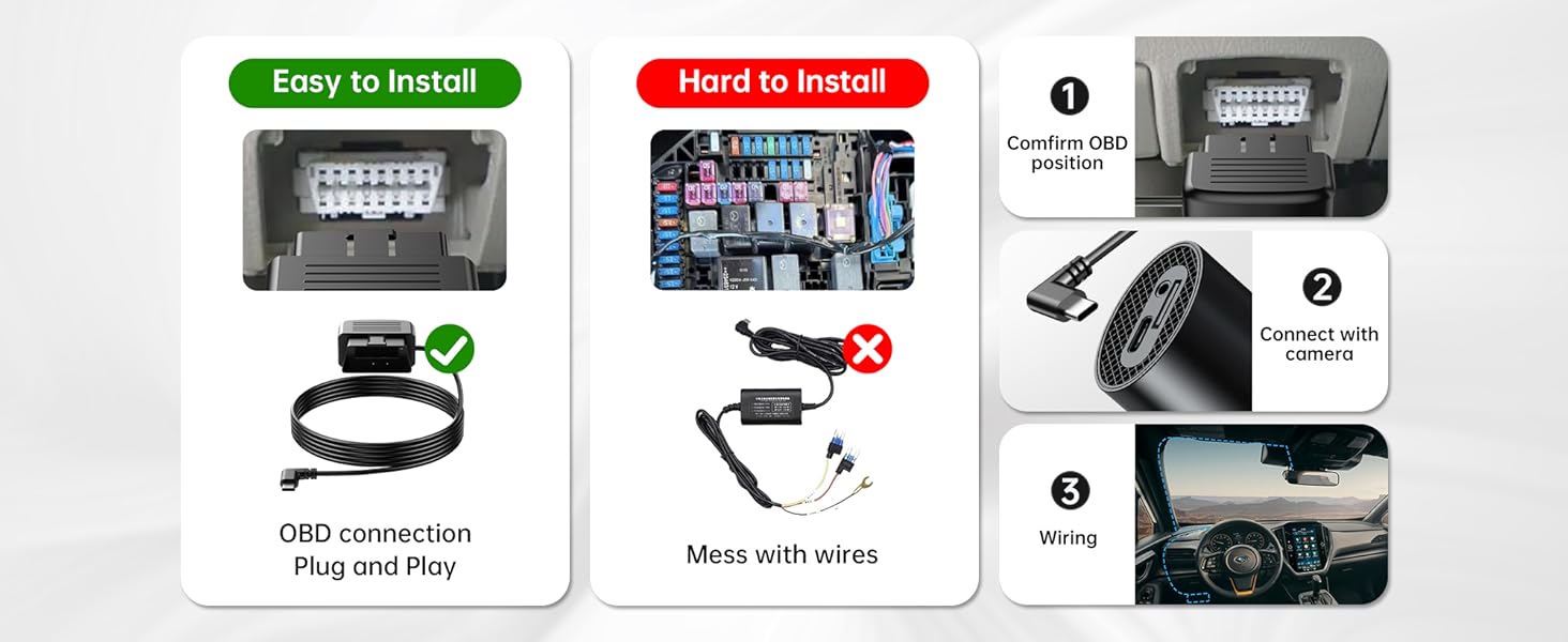 obd power cable for dash camera