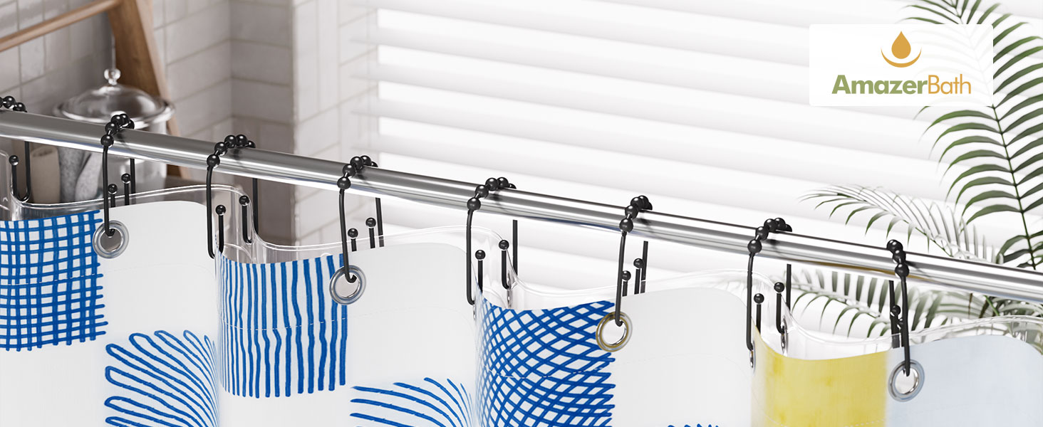  U-shaped Black Shower Curtain Hooks double shower curtain hooks shower curtain rings shower hooks