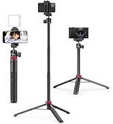 ULANZI MT-44 Extendable Phone Tripod, 59" Selfie Stick Vlog Stand with 2 in 1 Phone Clip, 360° Ba...