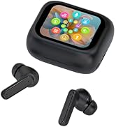 Smart LED Touchscreen Headphones with 5.4 Wireless Earbuds, Adjustable Sound Quality, Touch Contr...