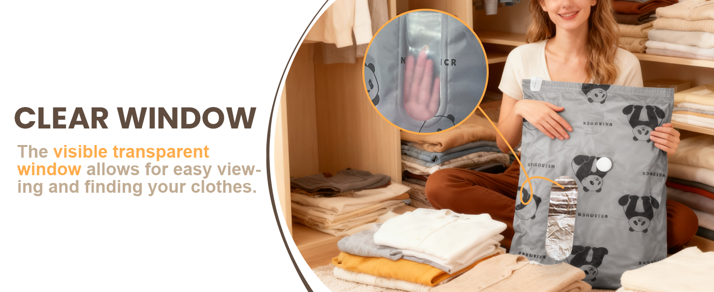 vacuum storage bags with visible window