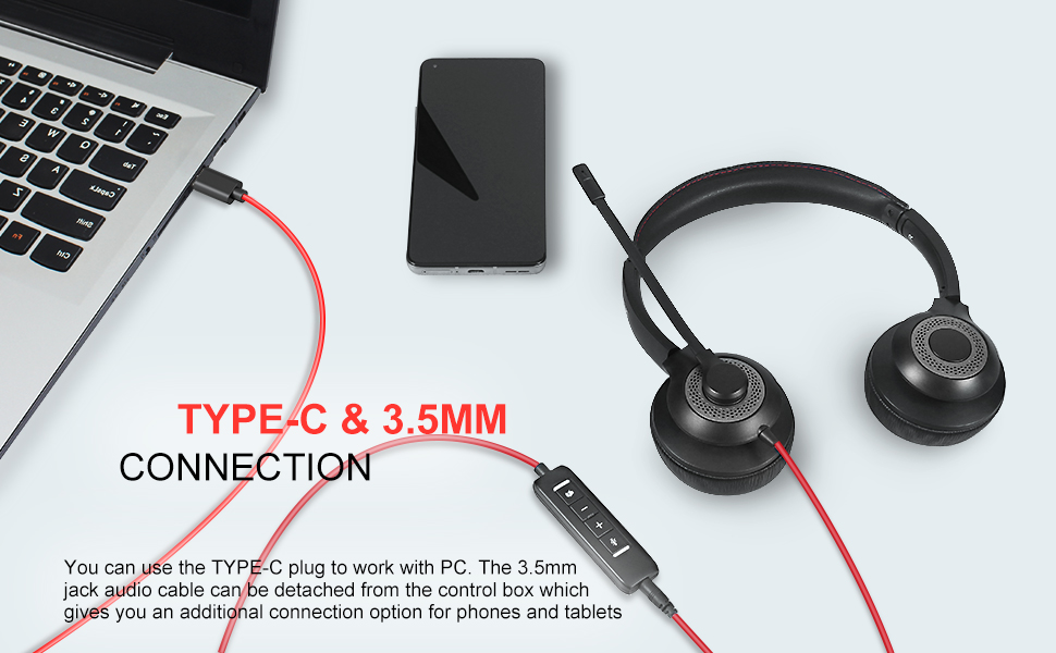 Headset with Microphone for PC