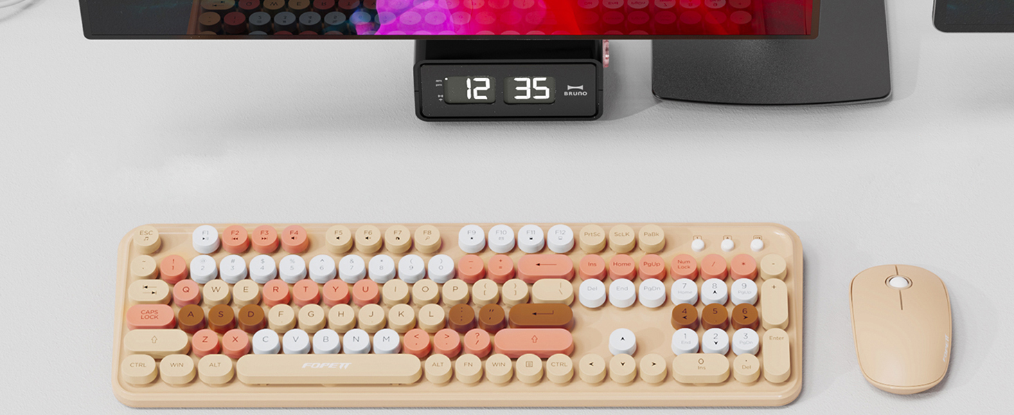 wireless keyboard and mouse brown