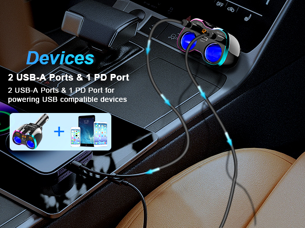 2-Socket Cigarette Lighter Adapter