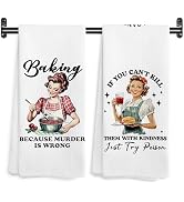 WARDOS Funny Housewife Kitchen Towels, Gifts for Baking Lovers Decorative Hand Towels for Kitchen...